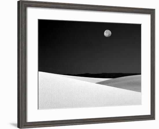 Nighttime with Full Moon Over the Desert, White Sands National Monument, New Mexico, USA-Jim Zuckerman-Framed Premium Photographic Print