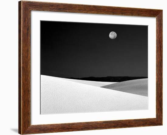 Nighttime with Full Moon Over the Desert, White Sands National Monument, New Mexico, USA-Jim Zuckerman-Framed Premium Photographic Print