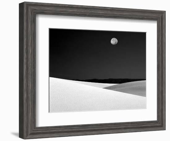 Nighttime with Full Moon Over the Desert, White Sands National Monument, New Mexico, USA-Jim Zuckerman-Framed Photographic Print