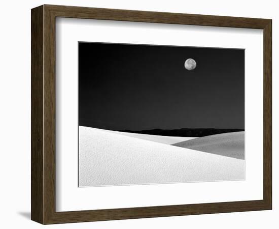 Nighttime with Full Moon Over the Desert, White Sands National Monument, New Mexico, USA-Jim Zuckerman-Framed Photographic Print