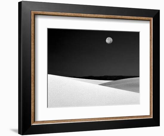 Nighttime with Full Moon Over the Desert, White Sands National Monument, New Mexico, USA-Jim Zuckerman-Framed Photographic Print