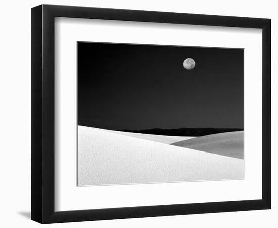 Nighttime with Full Moon Over the Desert, White Sands National Monument, New Mexico, USA-Jim Zuckerman-Framed Photographic Print
