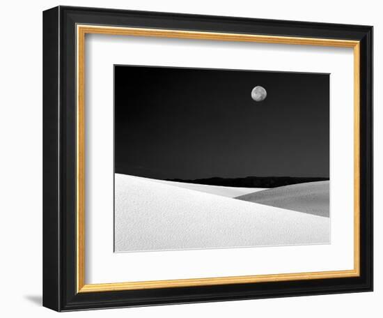 Nighttime with Full Moon Over the Desert, White Sands National Monument, New Mexico, USA-Jim Zuckerman-Framed Photographic Print