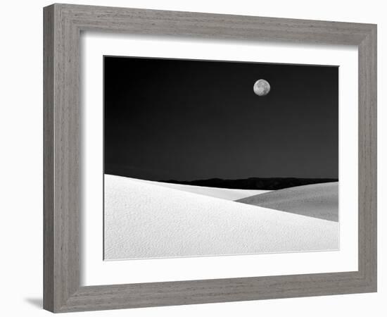 Nighttime with Full Moon Over the Desert, White Sands National Monument, New Mexico, USA-Jim Zuckerman-Framed Photographic Print