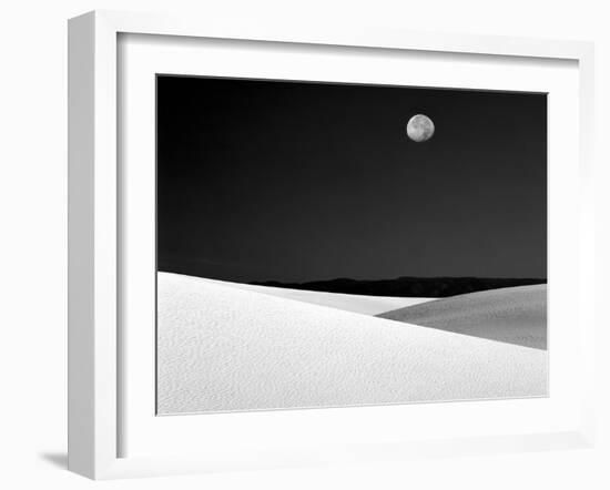 Nighttime with Full Moon Over the Desert, White Sands National Monument, New Mexico, USA-Jim Zuckerman-Framed Photographic Print