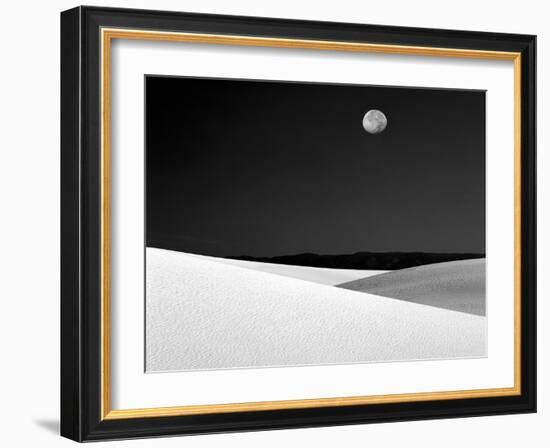 Nighttime with Full Moon Over the Desert, White Sands National Monument, New Mexico, USA-Jim Zuckerman-Framed Photographic Print