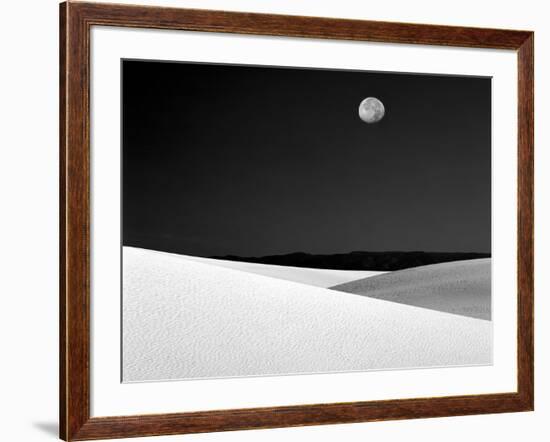 Nighttime with Full Moon Over the Desert, White Sands National Monument, New Mexico, USA-Jim Zuckerman-Framed Photographic Print