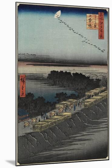 Nihon Embankment, Yoshiwara, April 1857-Utagawa Hiroshige-Mounted Giclee Print