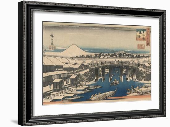 Nihonbashi, Clearing after Snow-Ando Hiroshige-Framed Giclee Print