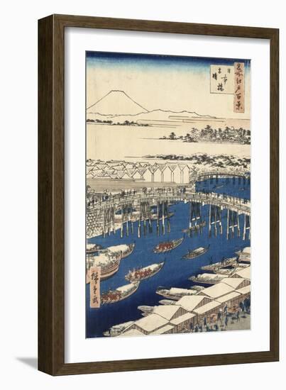 Nihonbashi, Clearing after Snow-Ando Hiroshige-Framed Giclee Print