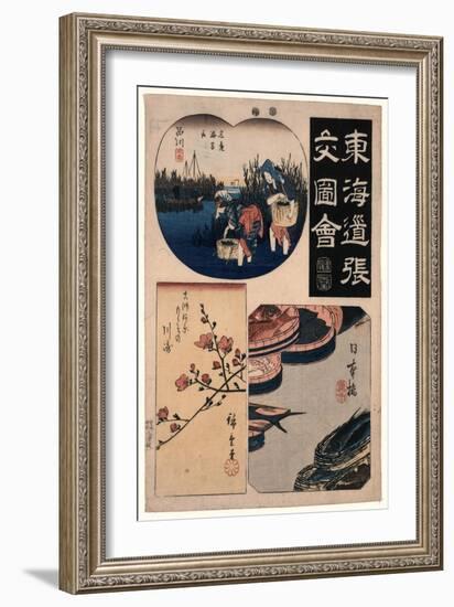 Nihonbashi Sinagawa Kawasaki-Utagawa Hiroshige-Framed Giclee Print