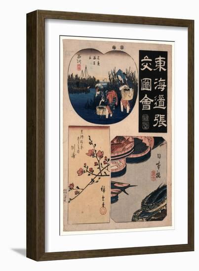 Nihonbashi Sinagawa Kawasaki-Utagawa Hiroshige-Framed Giclee Print