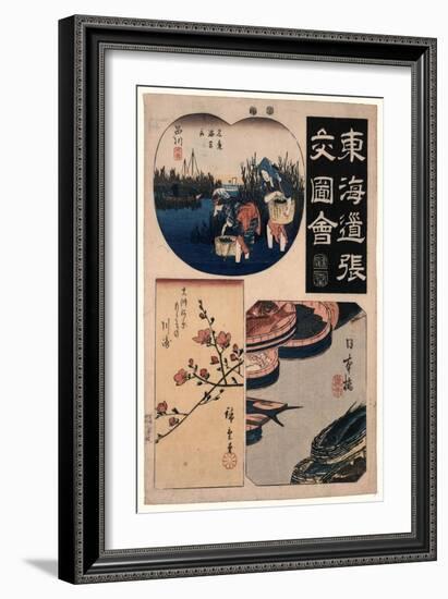 Nihonbashi Sinagawa Kawasaki-Utagawa Hiroshige-Framed Giclee Print