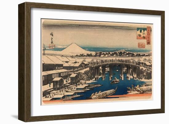 Nihonbashi Yukibare-Utagawa Hiroshige-Framed Giclee Print