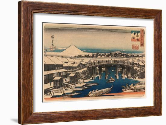 Nihonbashi Yukibare-Utagawa Hiroshige-Framed Giclee Print