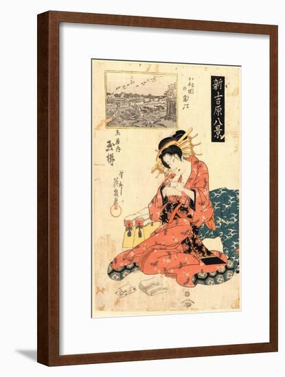 Nihonzutsumi No Rakugan Tamaya Uchi Tamagushi-Keisai Eisen-Framed Giclee Print