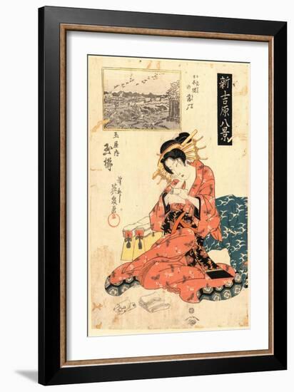 Nihonzutsumi No Rakugan Tamaya Uchi Tamagushi-Keisai Eisen-Framed Giclee Print