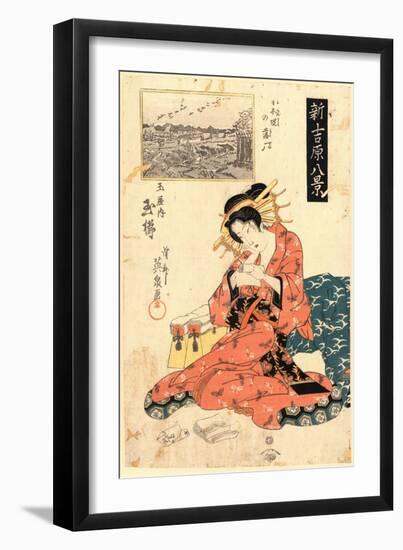 Nihonzutsumi No Rakugan Tamaya Uchi Tamagushi-Keisai Eisen-Framed Giclee Print