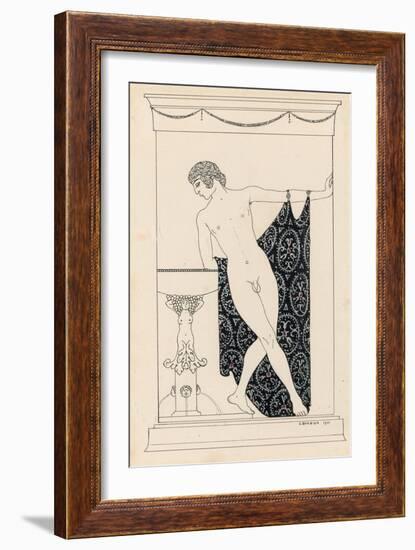 Nijinsky in 'Narcisse', 1911-Georges Barbier-Framed Giclee Print