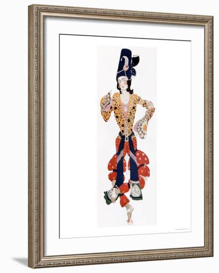 Nijinsky's Costume in Ballet "Scheherazade" by Rimsky-Korsakov Choreographed by Michel Fokine 1910-Leon Bakst-Framed Giclee Print