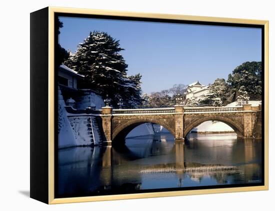 Niju-Bashi Bridge of Moat of Imperial Palace, Tokyo, Japan-null-Framed Premier Image Canvas