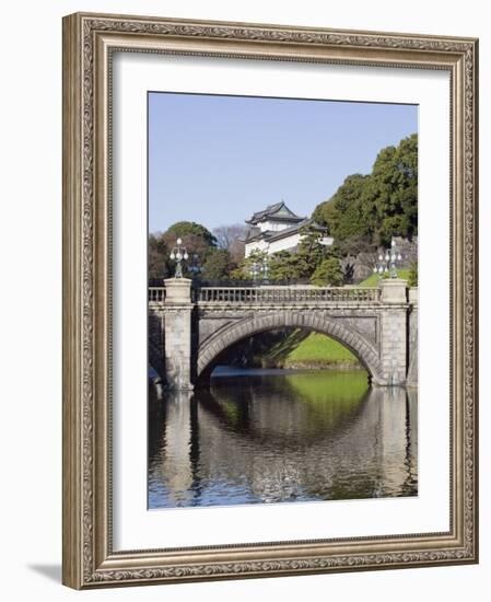 Niju Bashi Bridge Reflecting in Moat, Imperial Palace, Tokyo, Japan, Asia-Christian Kober-Framed Photographic Print