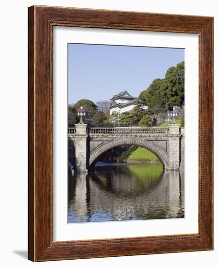 Niju Bashi Bridge Reflecting in Moat, Imperial Palace, Tokyo, Japan, Asia-Christian Kober-Framed Photographic Print