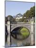 Niju Bashi Bridge Reflecting in Moat, Imperial Palace, Tokyo, Japan, Asia-Christian Kober-Mounted Photographic Print