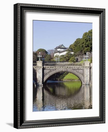 Niju Bashi Bridge Reflecting in Moat, Imperial Palace, Tokyo, Japan, Asia-Christian Kober-Framed Photographic Print