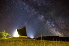 Light Painting with the Milky Way and the Summit Cross in the Background-Niki Haselwanter-Photographic Print