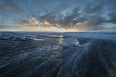Sunrise at Diamond Beach in Iceland with Ice Blocks-Niki Haselwanter-Photographic Print