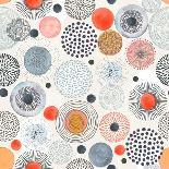Seamless Pattern with Doodle Circles Randomly Distributed, Vector Abstraction Illustration.-Nikiparonak-Stretched Canvas