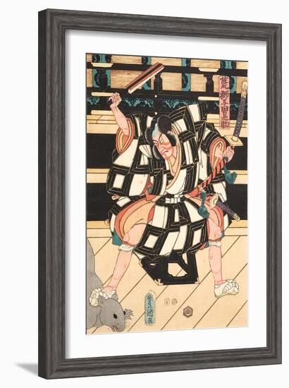 Nikki Danjo flüchtet in eine Ratte verwandelt mit der Verschwörerliste-Utagawa Kuniyoshi-Framed Giclee Print