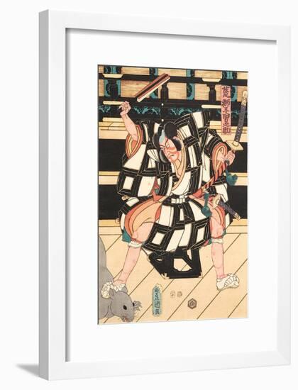 Nikki Danjo flüchtet in eine Ratte verwandelt mit der Verschwörerliste-Utagawa Kuniyoshi-Framed Giclee Print