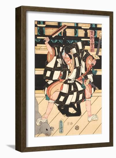 Nikki Danjo flüchtet in eine Ratte verwandelt mit der Verschwörerliste-Utagawa Kuniyoshi-Framed Giclee Print