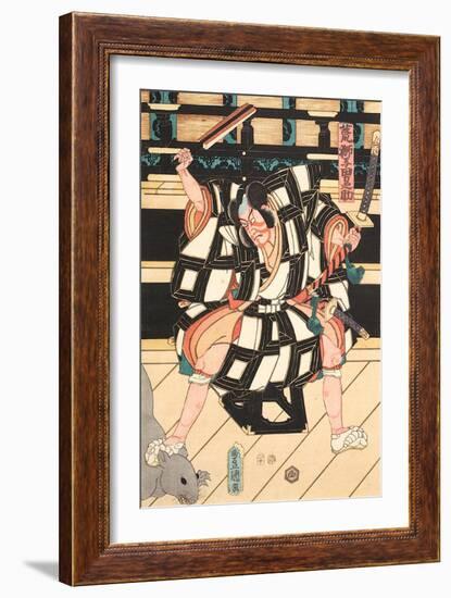 Nikki Danjo flüchtet in eine Ratte verwandelt mit der Verschwörerliste-Utagawa Kuniyoshi-Framed Giclee Print