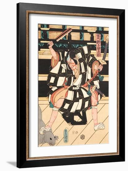 Nikki Danjo flüchtet in eine Ratte verwandelt mit der Verschwörerliste-Utagawa Kuniyoshi-Framed Giclee Print