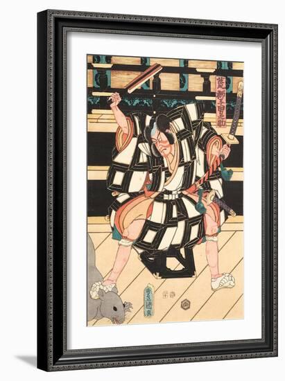 Nikki Danjo flüchtet in eine Ratte verwandelt mit der Verschwörerliste-Utagawa Kuniyoshi-Framed Giclee Print