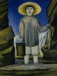 Farmer with Bull, 1916-Niko Pirosmani-Framed Giclee Print