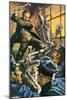 Nikola Tesla Destroying His Machine-English School-Mounted Giclee Print