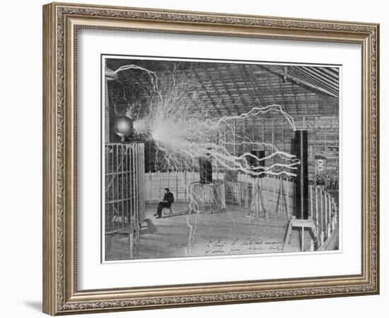 Nikola Tesla Produces Artificial 'Lighting'-null-Framed Photographic Print