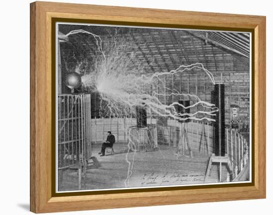 Nikola Tesla Produces Artificial 'Lighting'-null-Framed Premier Image Canvas