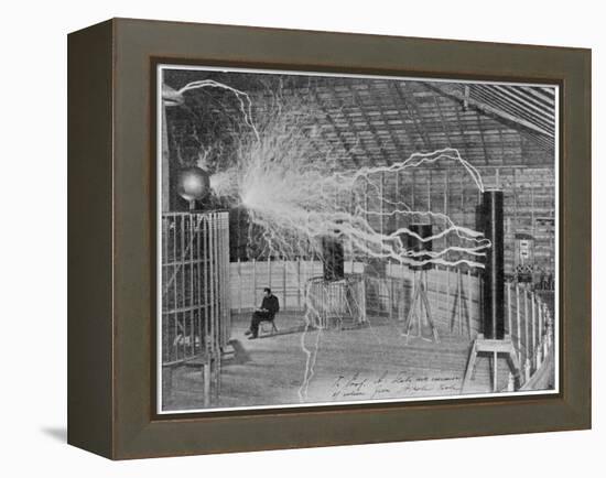 Nikola Tesla Produces Artificial 'Lighting'-null-Framed Premier Image Canvas