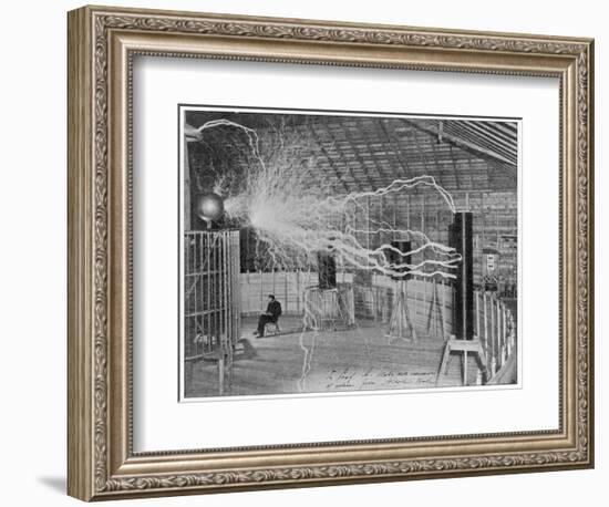 Nikola Tesla Produces Artificial 'Lighting'--Framed Photographic Print