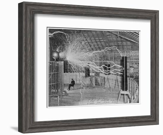 Nikola Tesla Produces Artificial 'Lighting'-null-Framed Photographic Print