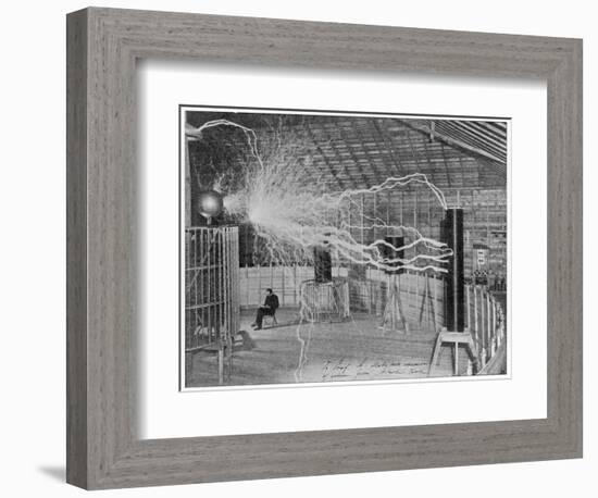 Nikola Tesla Produces Artificial 'Lighting'-null-Framed Photographic Print