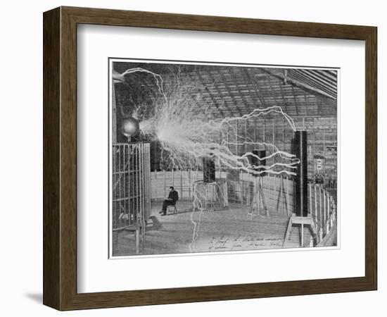 Nikola Tesla Produces Artificial 'Lighting'-null-Framed Photographic Print