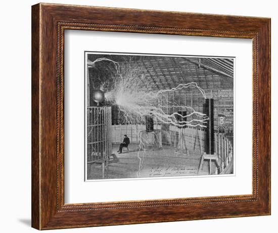 Nikola Tesla Produces Artificial 'Lighting'-null-Framed Photographic Print