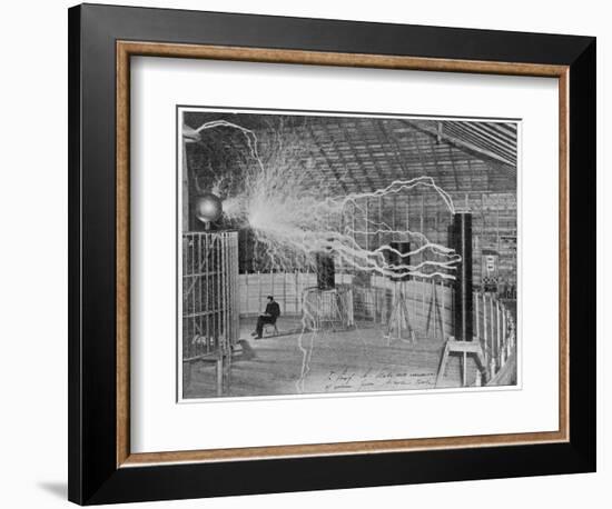 Nikola Tesla Produces Artificial 'Lighting'--Framed Photographic Print