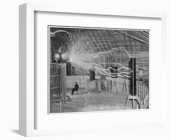 Nikola Tesla Produces Artificial 'Lighting'-null-Framed Photographic Print